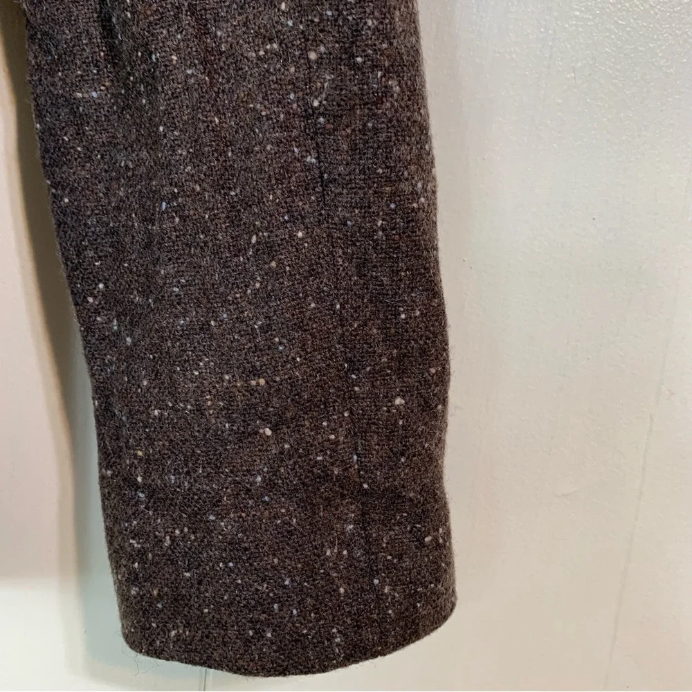 Le Suit Formal Classic Brown Wool Tweed Button Closure Blazer Suit Size 10.